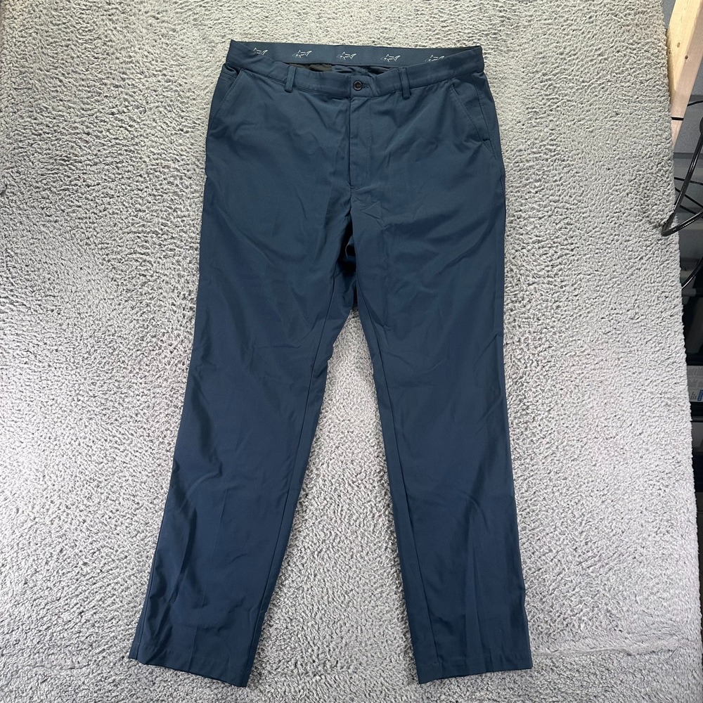 Greg Norman ML75 Microlux Pant Mens 38x32 Blue Polyester Golf Straight Stretch